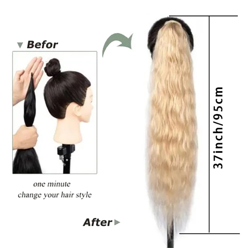Wig Ponytail Cornrows Long Curly Ponytail