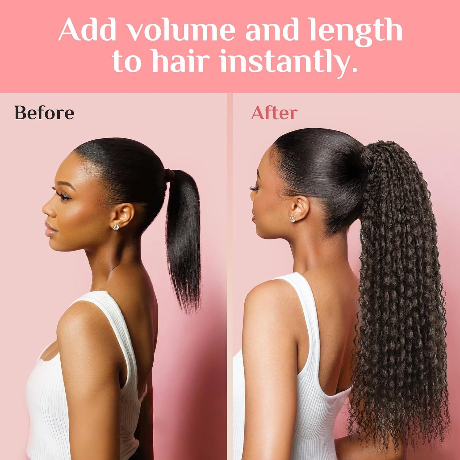 Wrap-around Hair Extensions Ponytail and Dreadlocks