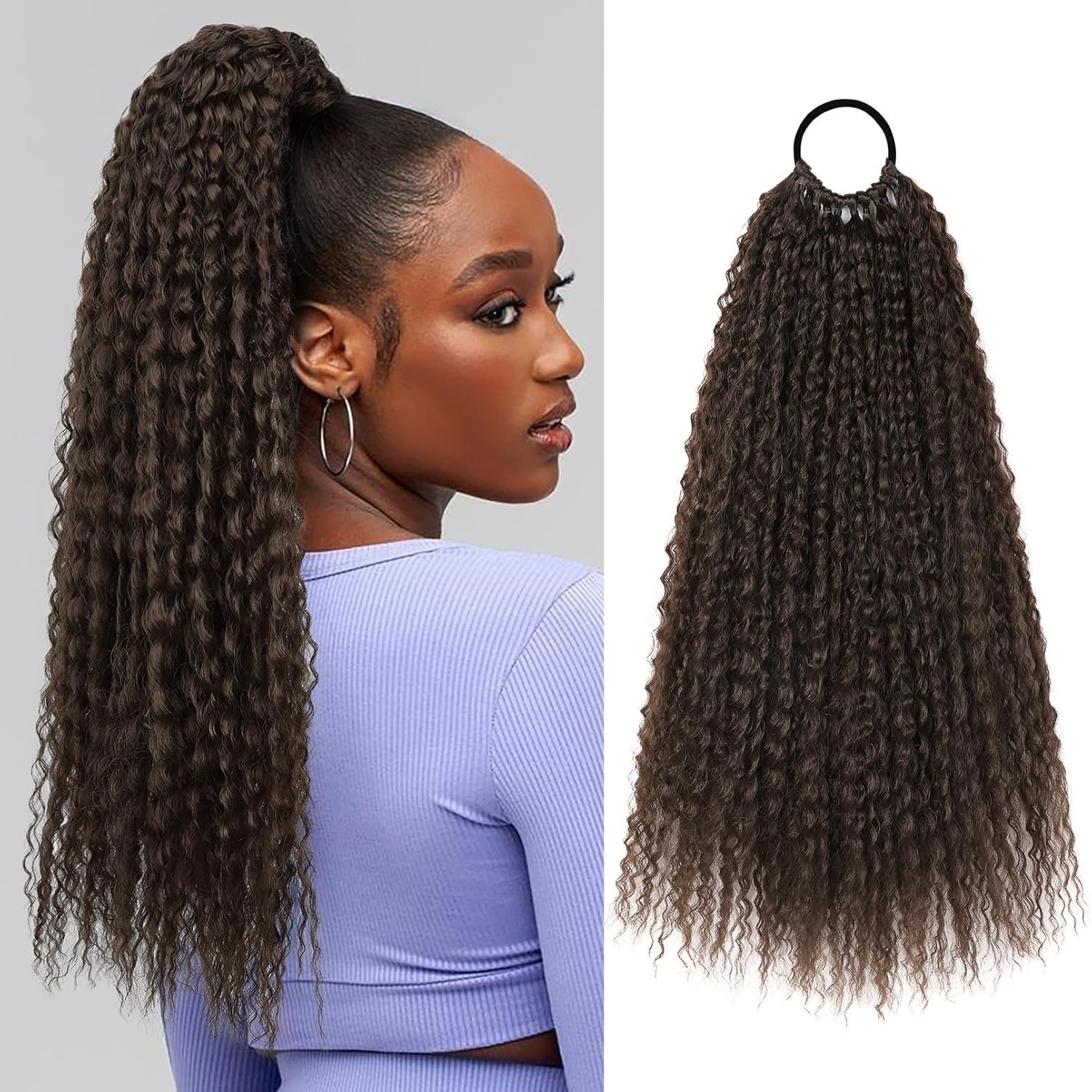 Wrap-around Hair Extensions Ponytail and Dreadlocks