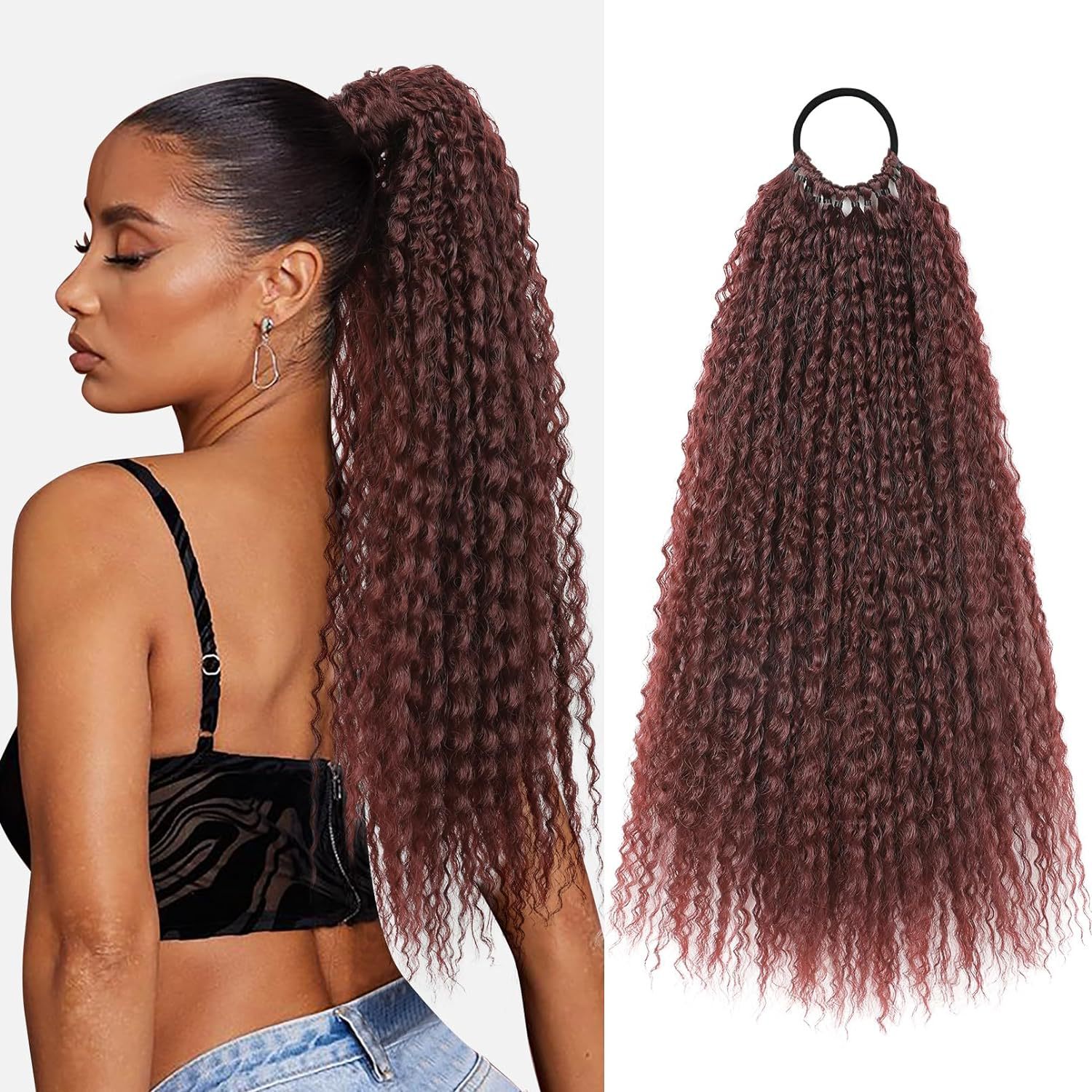 Wrap-around Hair Extensions Ponytail and Dreadlocks