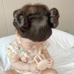 Baby Girl Fake Bangs Headband with Buds
