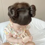 Baby Girl Fake Bangs Headband with Buds