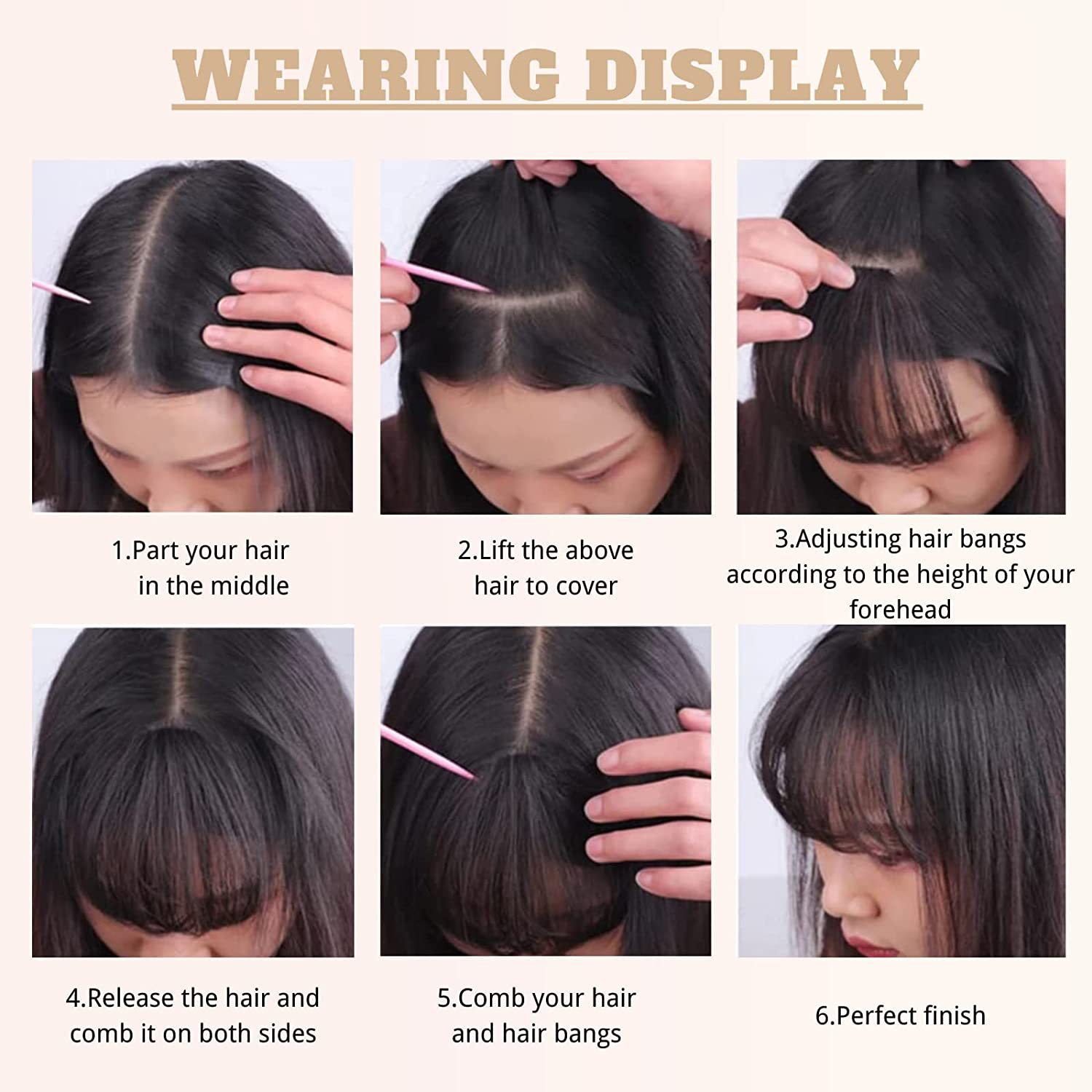 Face-shaping One-piece BB Clip with Bangs