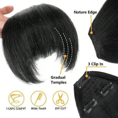 Thickened and Fluffy Bangs Three-card Replacement Hair Piece 01