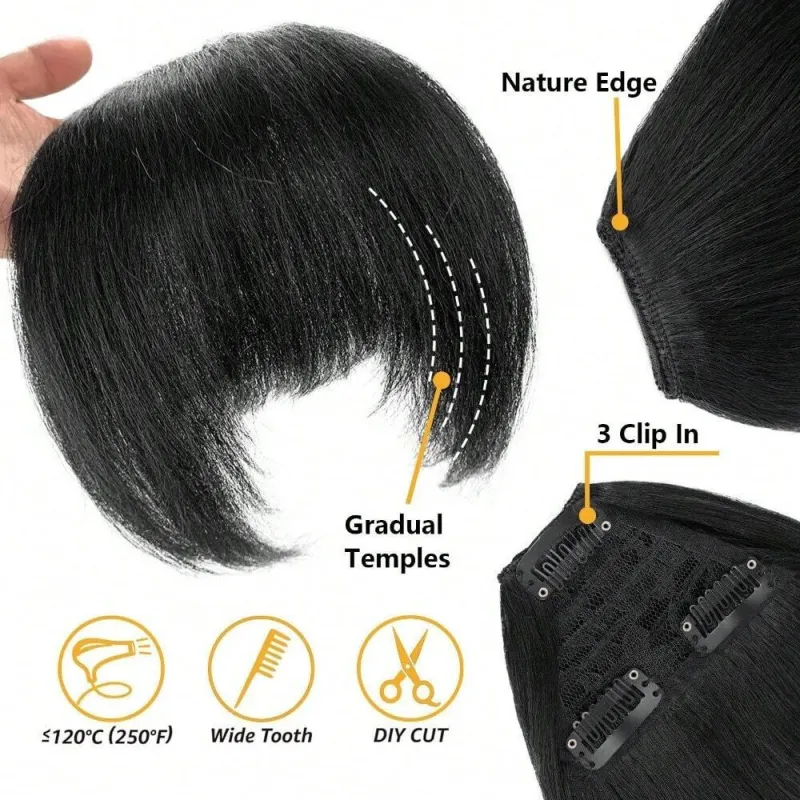Thickened and Fluffy Bangs Three-card Replacement Hair Piece
