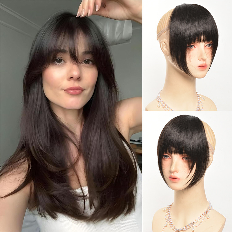 Thickened and Fluffy Bangs Three-card Replacement Hair Piece