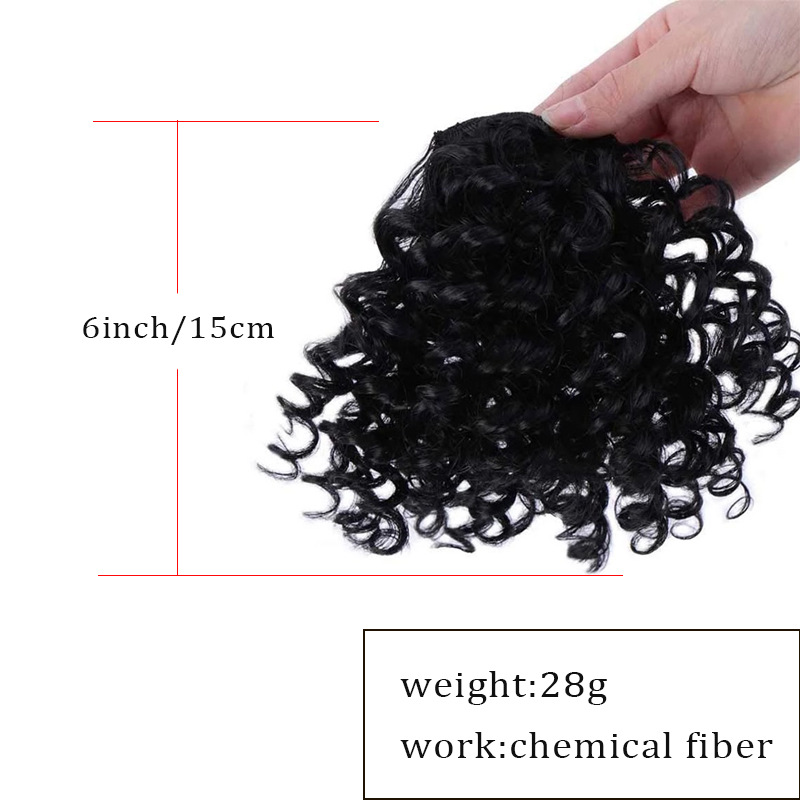 Wool Curly Bangs Natural Simulated Curly and Fluffy Hair Extensions