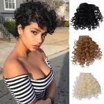 Wool Curly Bangs Natural Simulated Curly and Fluffy Hair Extensions
