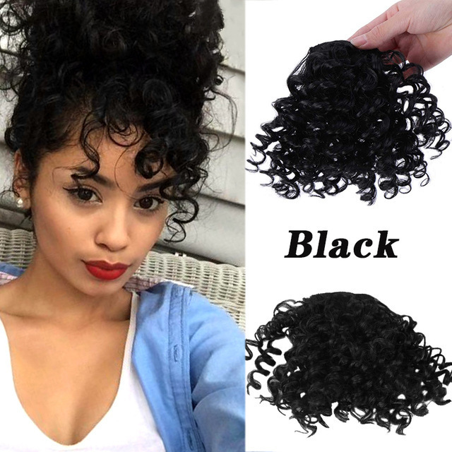 Wool Curly Bangs Natural Simulated Curly and Fluffy Hair Extensions