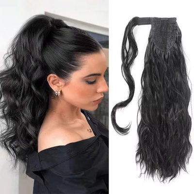 20-inch Winding Water Ripple Fluffy Natural Simulated Ponytail 01