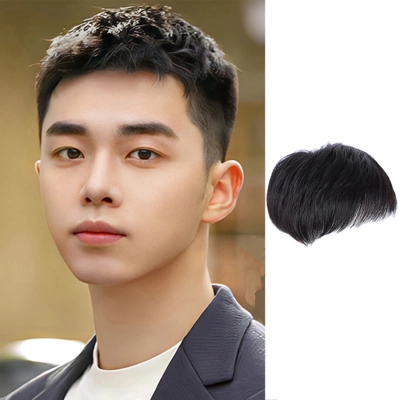 Invisible Natural Simulated Short Hair on Top of Men's Head 02