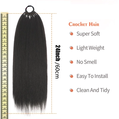 Natural Simulated Straight Hair High Ponytail Hair Extensions 02