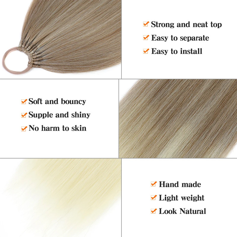 Natural Simulated Straight Hair High Ponytail Hair Extensions