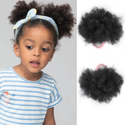 Ponytail Pink Rubber Band Children’s Afro Hair 01