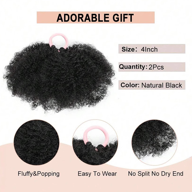 Ponytail Pink Rubber Band Children’s Afro Hair