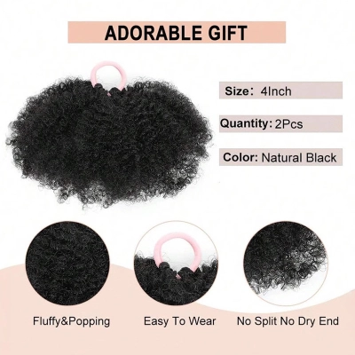 Ponytail Pink Rubber Band Children’s Afro Hair 02