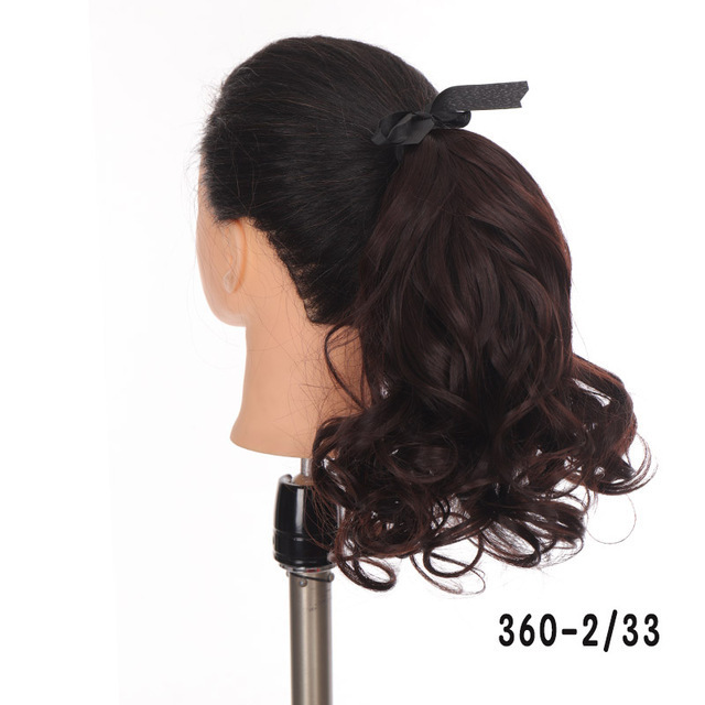Short Pear Blossom Curly Ponytail Strapped Artificial Hair