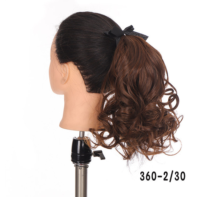 Short Pear Blossom Curly Ponytail Strapped Artificial Hair