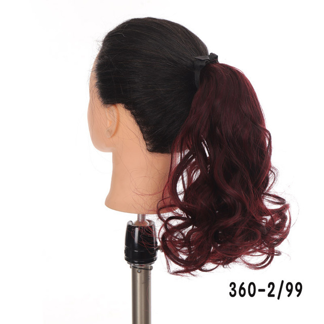 Short Pear Blossom Curly Ponytail Strapped Artificial Hair