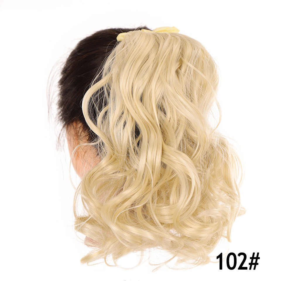 Short Pear Blossom Curly Ponytail Strapped Artificial Hair