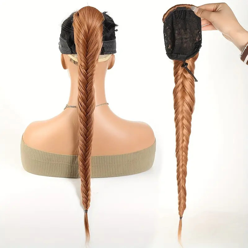Women's Fishbone Braided Long Straight Hair Braided Wig