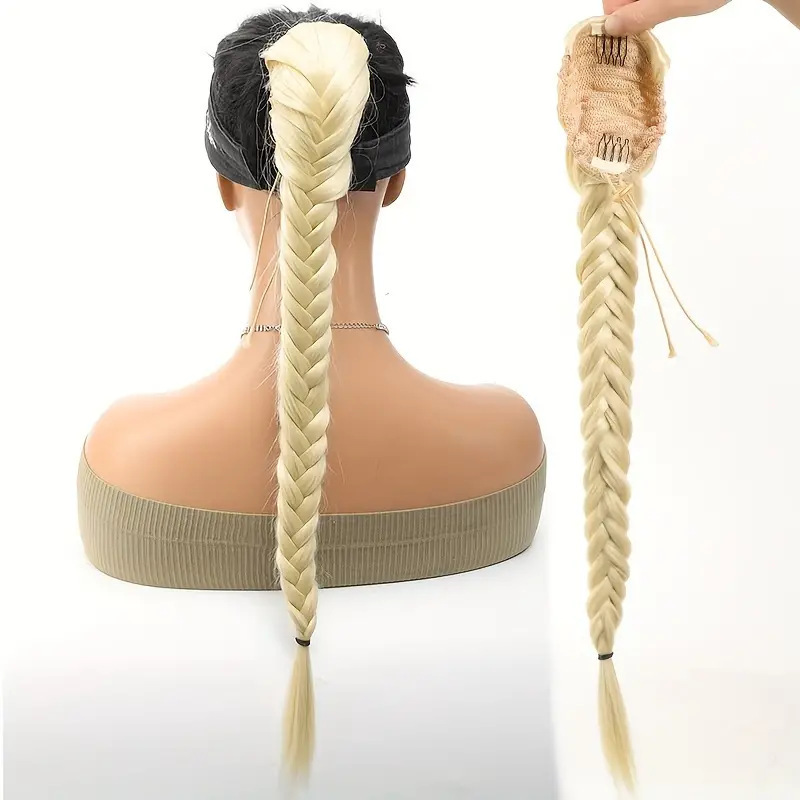 Women's Fishbone Braided Long Straight Hair Braided Wig