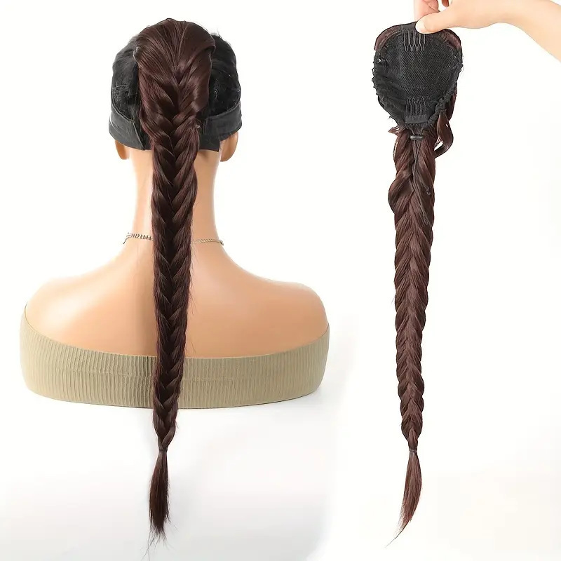 Women's Fishbone Braided Long Straight Hair Braided Wig