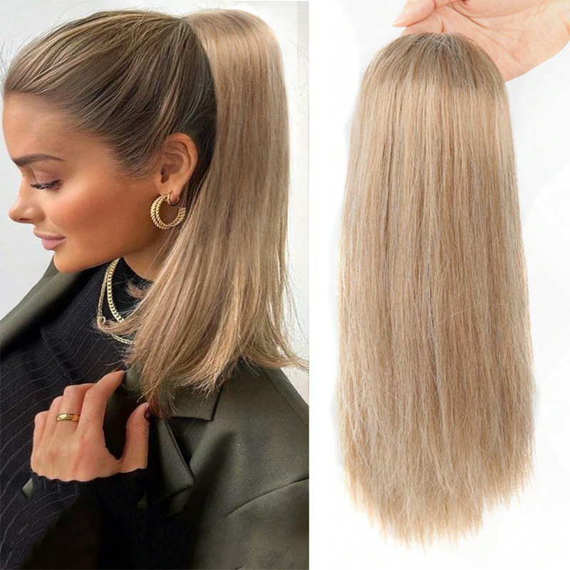 Fluffy Straight Natural Simulated Ponytail Wig