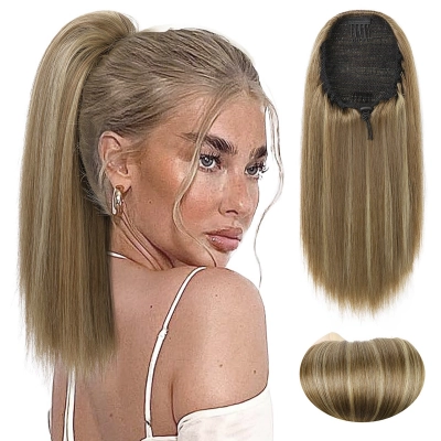 Fluffy Straight Natural Simulated Ponytail Wig 01
