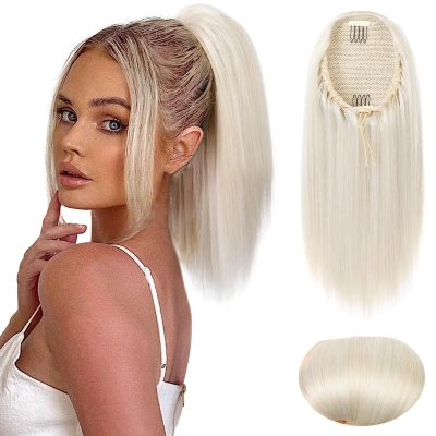 Fluffy Straight Natural Simulated Ponytail Wig 02