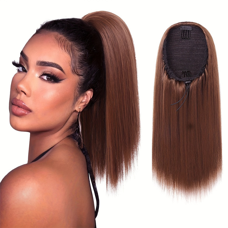 Fluffy Straight Natural Simulated Ponytail Wig