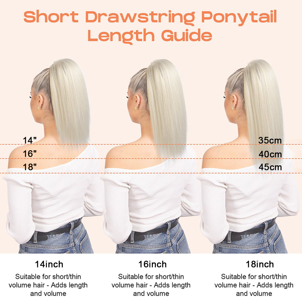 Fluffy Straight Natural Simulated Ponytail Wig