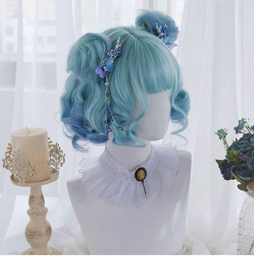 Cos Play Sweet and Cute Colorful Chemical Fiber Hair Set
