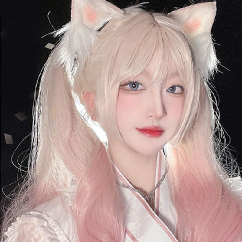 Cos Play Sweet and Cute Colorful Chemical Fiber Hair Set