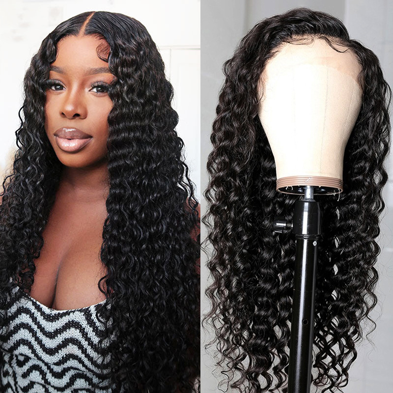 Fashion Front Lace Curly Headband Full Head Human Wig