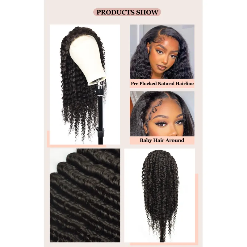 Fashion Front Lace Curly Headband Full Head Human Wig