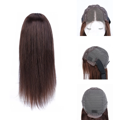 Lace Front Human Hair Long Straight U-shaped Wig Full Headset 02