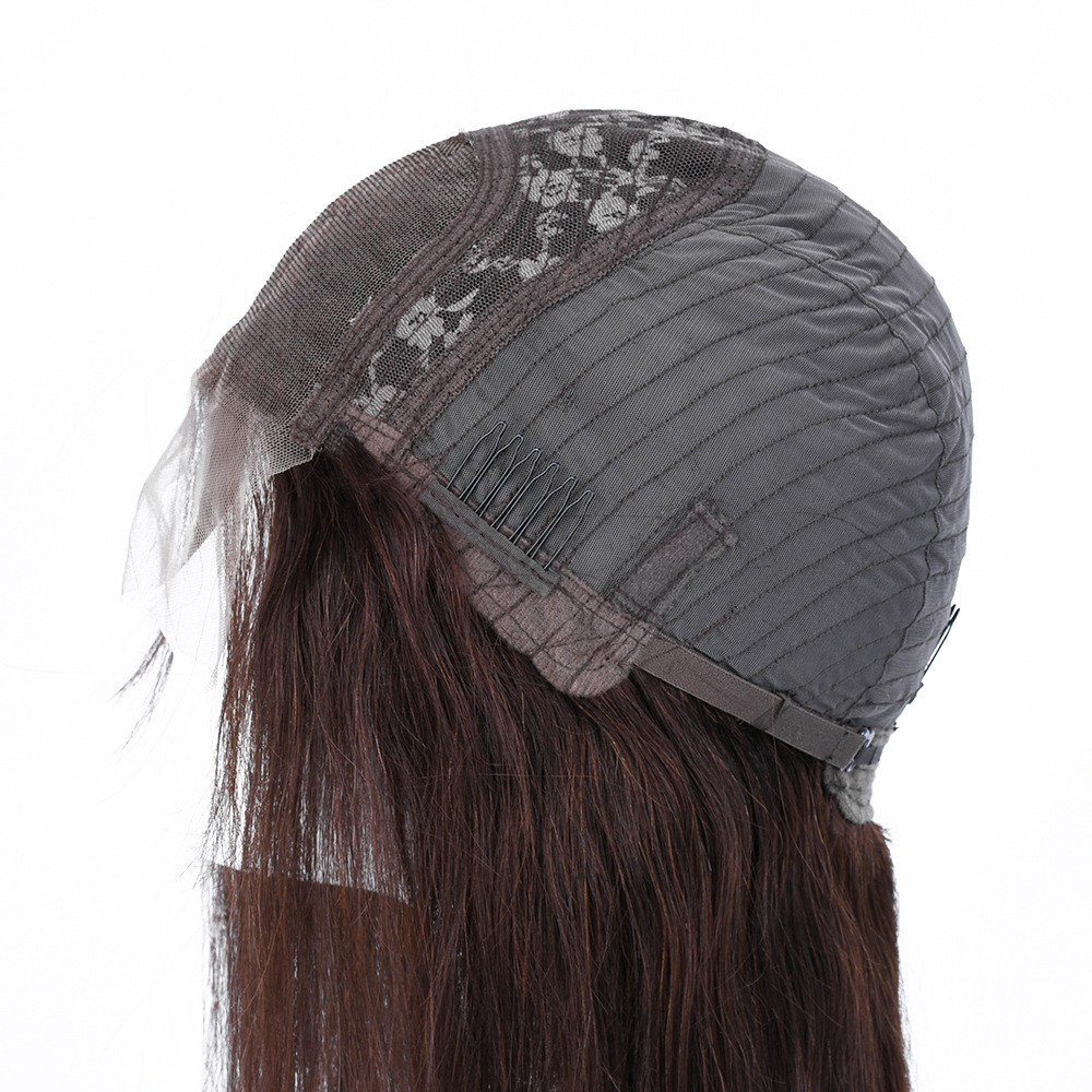Lace Front Human Hair Long Straight U-shaped Wig Full Headset
