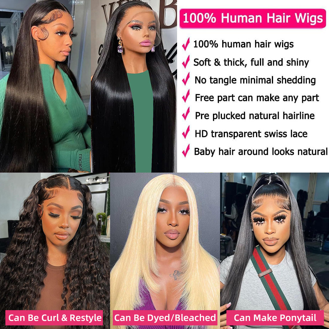 Lace Headband for Women with Long Straight Hair