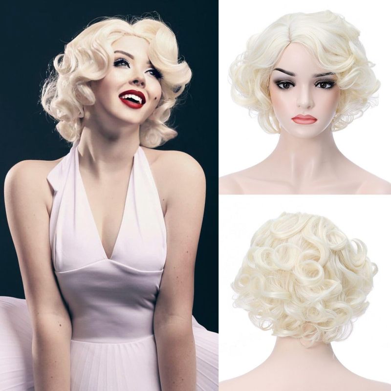 Short Curly Hair Set Grandma Stage Props