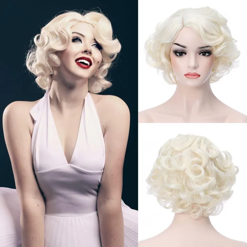 Short Curly Hair Set Grandma Stage Props