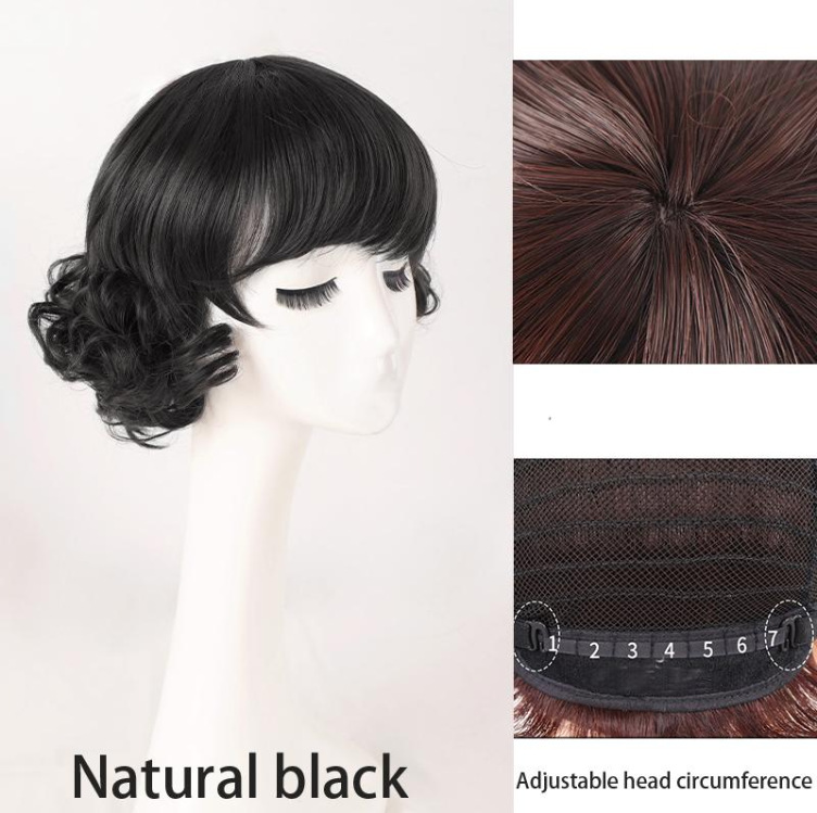 Short Curly Hair Set Grandma Stage Props