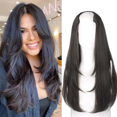 Slightly Curly Trojan Horse Pattern One Piece Women's Wig 01