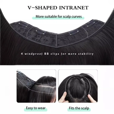 Slightly Curly Trojan Horse Pattern One Piece Women's Wig 02
