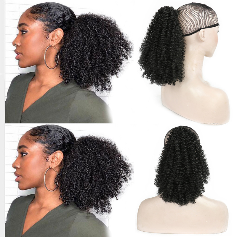 Afro Ponytail Wig for Women with Curly Hair and Ponytail