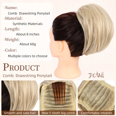 Comb Ponytail Hair Bag Wig Chemical Fiber Drawstring 02