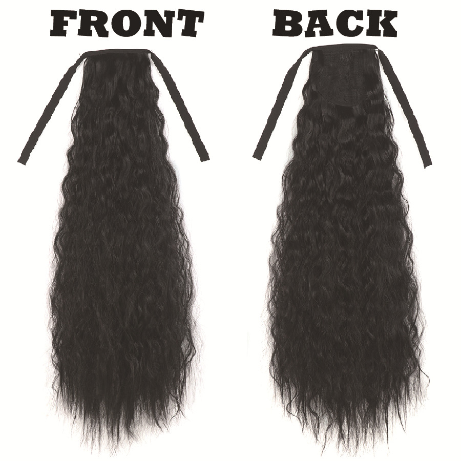 Corn Perm Ponytail Wig Fluffy Wool Curled Hair Extensions