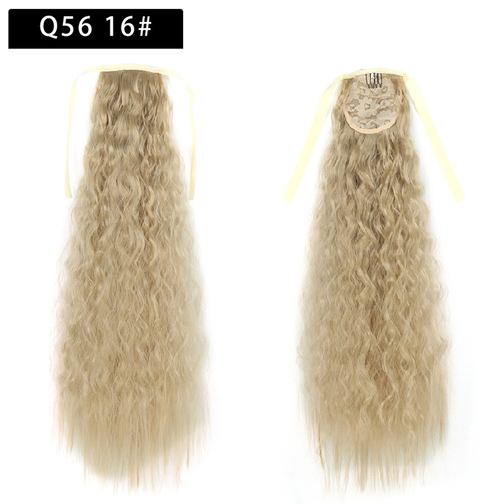 Corn Perm Ponytail Wig Fluffy Wool Curled Hair Extensions