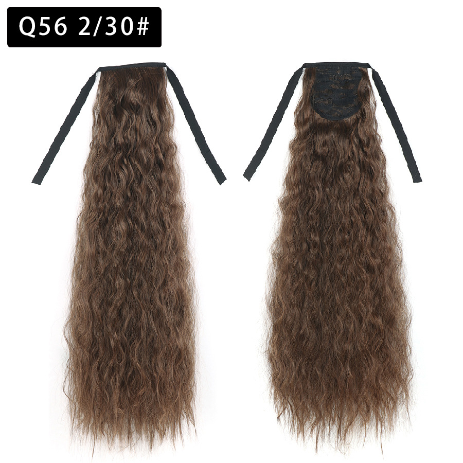 Corn Perm Ponytail Wig Fluffy Wool Curled Hair Extensions