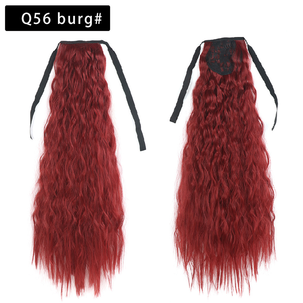 Corn Perm Ponytail Wig Fluffy Wool Curled Hair Extensions